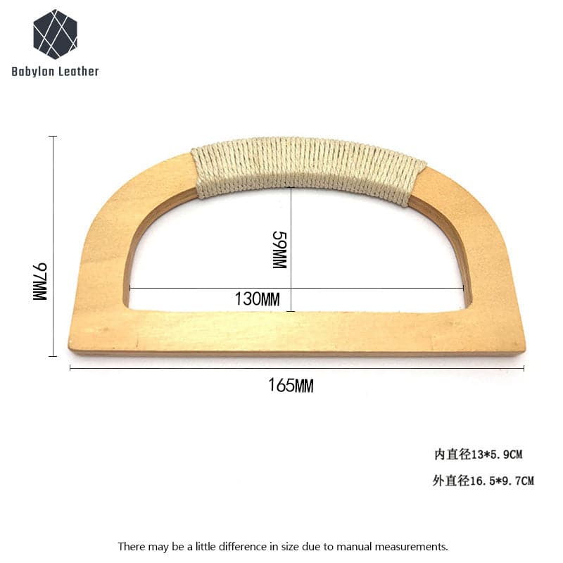 Wooden Cord Wrap D-Handle 165*97mm/6.5"*3.8"（2 PACK） - Babylon LeatherBabylon LeatherWH-003
